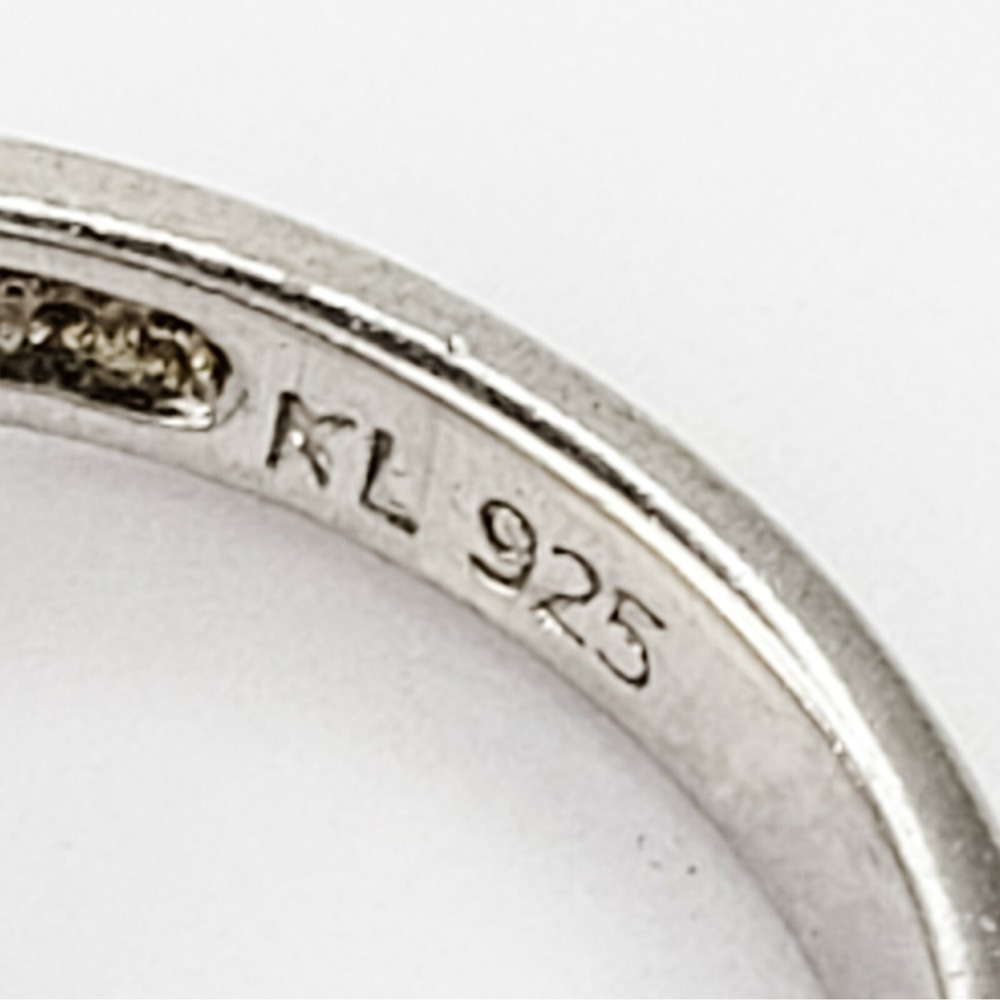 Sterling Silver 925 and Clear CZs Cocktail Ring Halo Setting Size 5 Signed - Picture 9 of 9